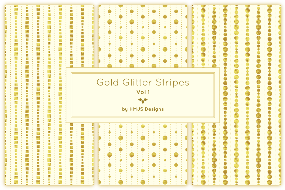 Gold Glitter Stripes, Vol 1, a Pattern Graphic by HMJS Designs (Photo 3 of 7)