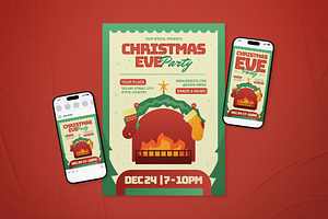 Christmas Eve Party Event Flyer Set, a Flyer Template by The Good Store
