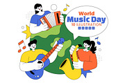 10 World Music Day Illustration, a Person Illustration by denayunebgt (Thumbnail 1 of 4)