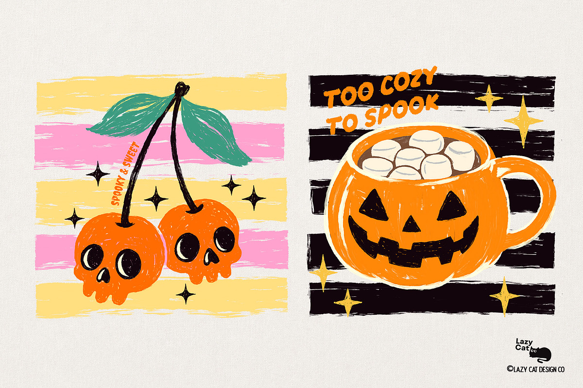 SPOOKY HALLOWEEN BRUSH STRIPES, an Object Graphic by Lazy Cat (Photo 5 of 8)