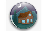 wooden cabin building landscaped, an Object Illustration by zyxroun shop (Thumbnail 2 of 3)