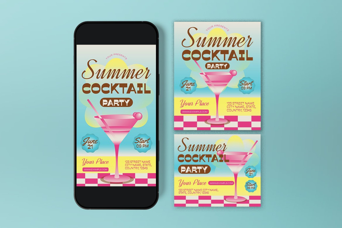 Summer Cocktail Party Flyer, a Flyer Template by graphicook (Photo 3 of 3)