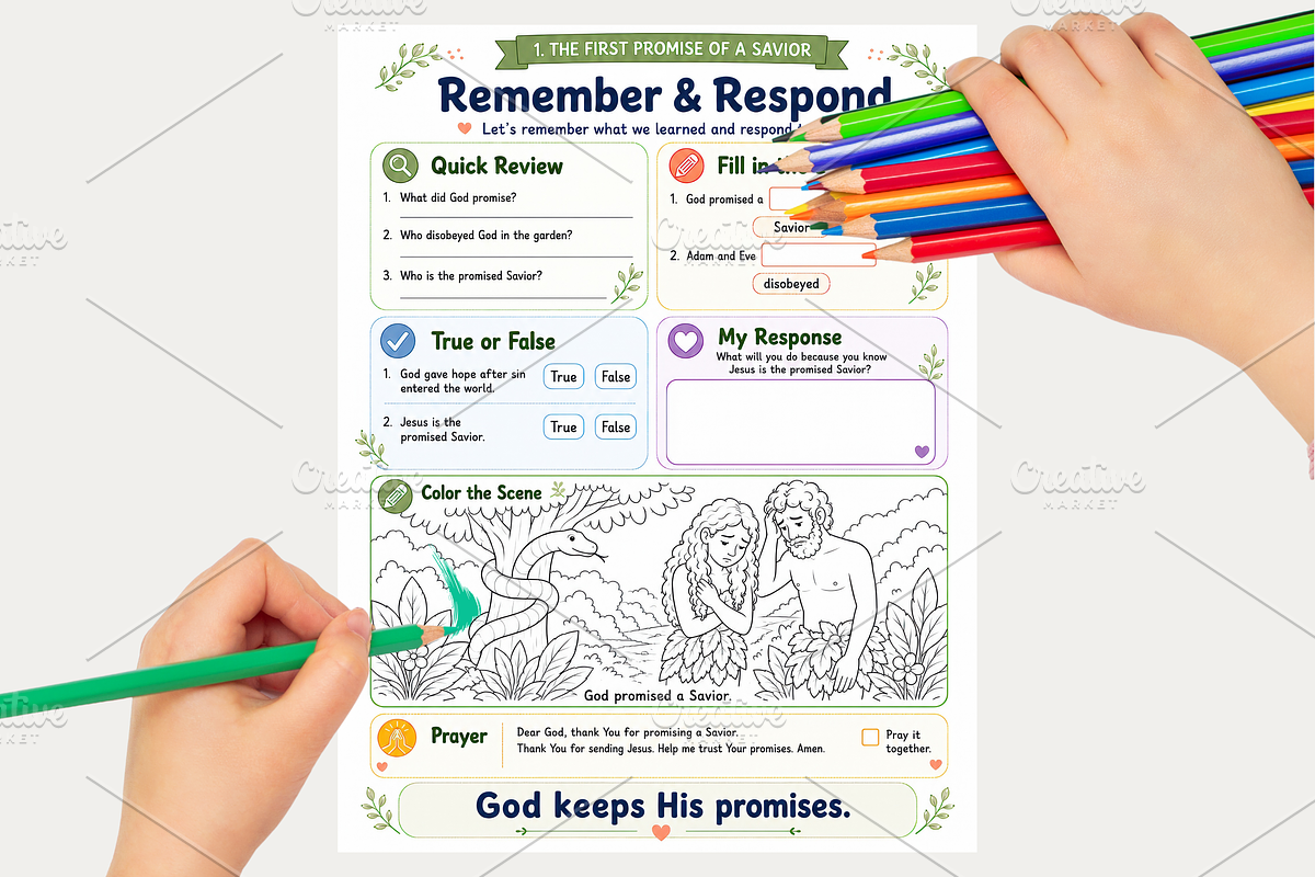 Bible Study Guide for Kids, a Stationery Template by VIVAT Design Studio (Photo 2 of 4)