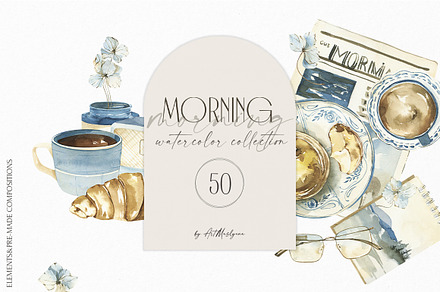 Watercolor Morning clipart., an Object Illustration by ArtMaslyana