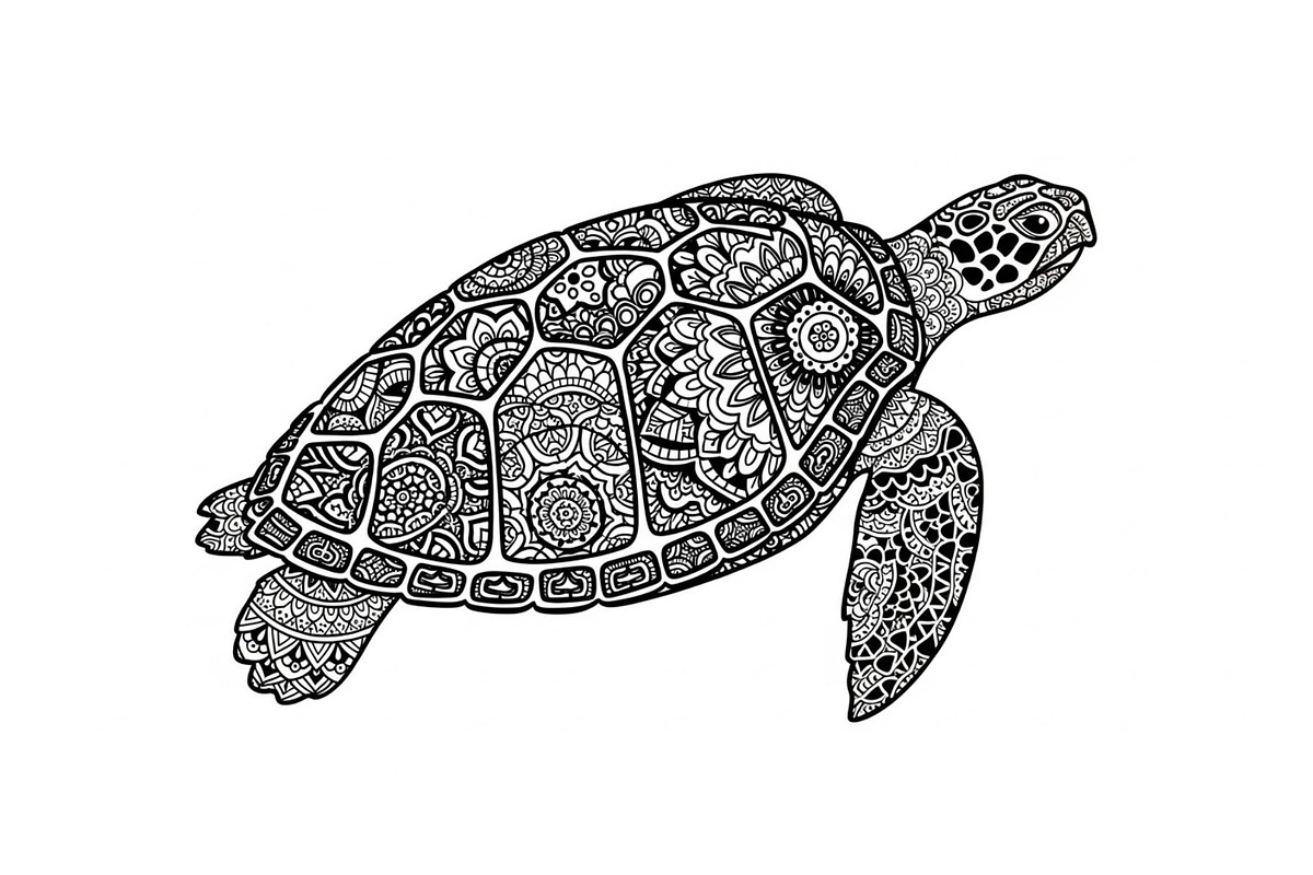 Mandala Sea Turtle SVG Bundle, an Illustration by yasushie (Photo 3 of 31)