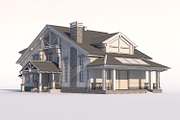 A Chalet house with a garage, an Architecture 3D Model by profdesign (Thumbnail 18 of 21)