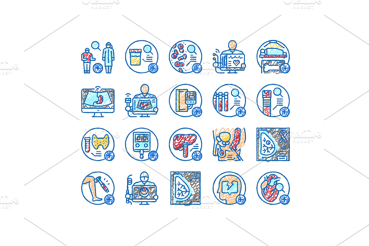 health check medical doctor icons, an Object Illustration by pikepicture