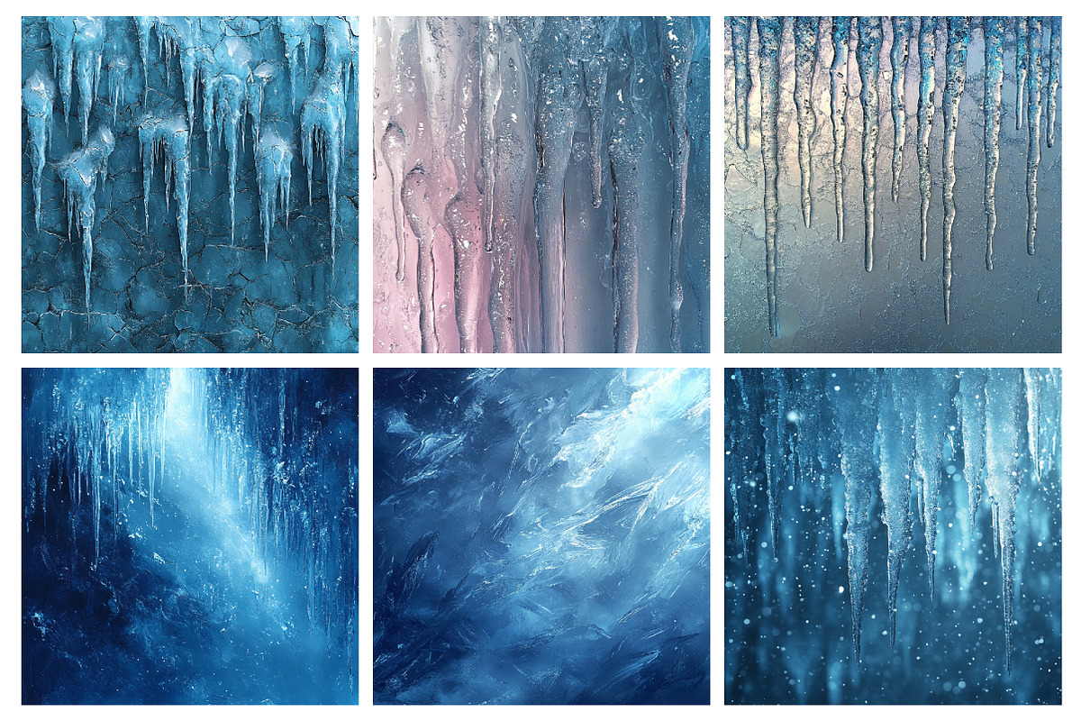 Frozen Icicles Digital Paper, an Illustration by RobertsArt (Photo 3 of 7)