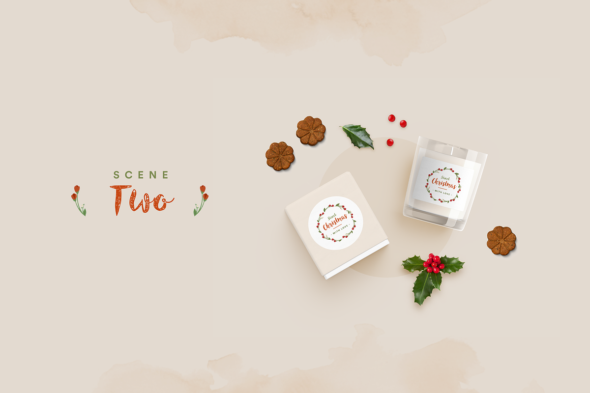 Christmas Candle Scene Creator, a Packaging Mockup by SHOOM HOUSE (Photo 6 of 10)