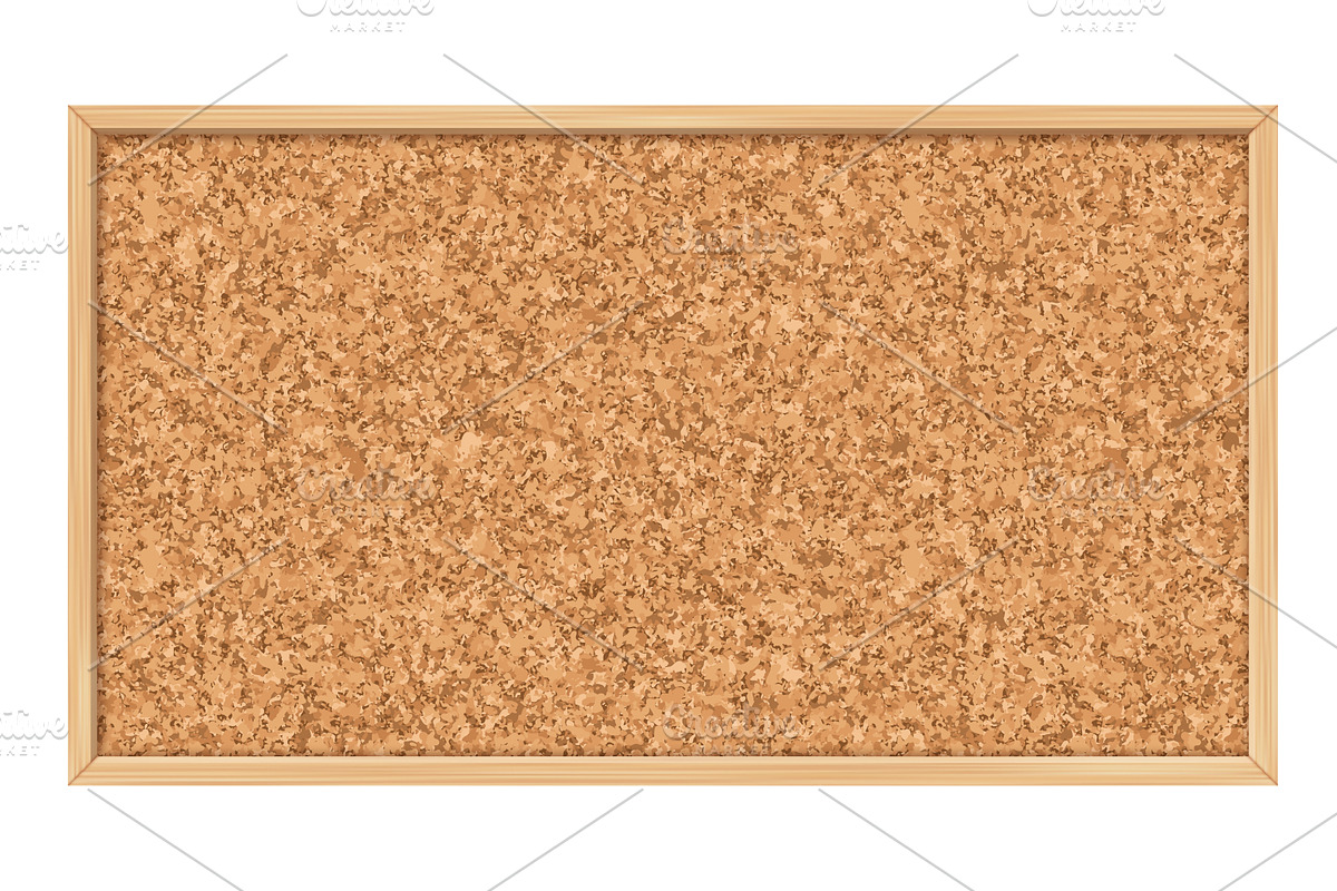 Realistic cork bulletin board, a Decorative Illustration by Vector Tradition