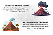Volcano Clipart Pack PNG Graphics, an Education Illustration by QM_ART (Thumbnail 3 of 7)