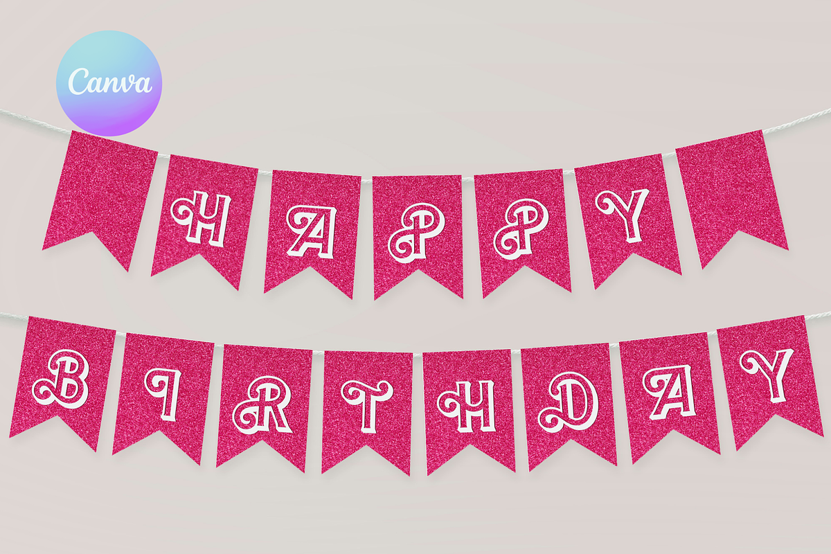 Pink Doll Birthday Wall Garland, an Invitation Template by Digital_Mind (Photo 1 of 4)