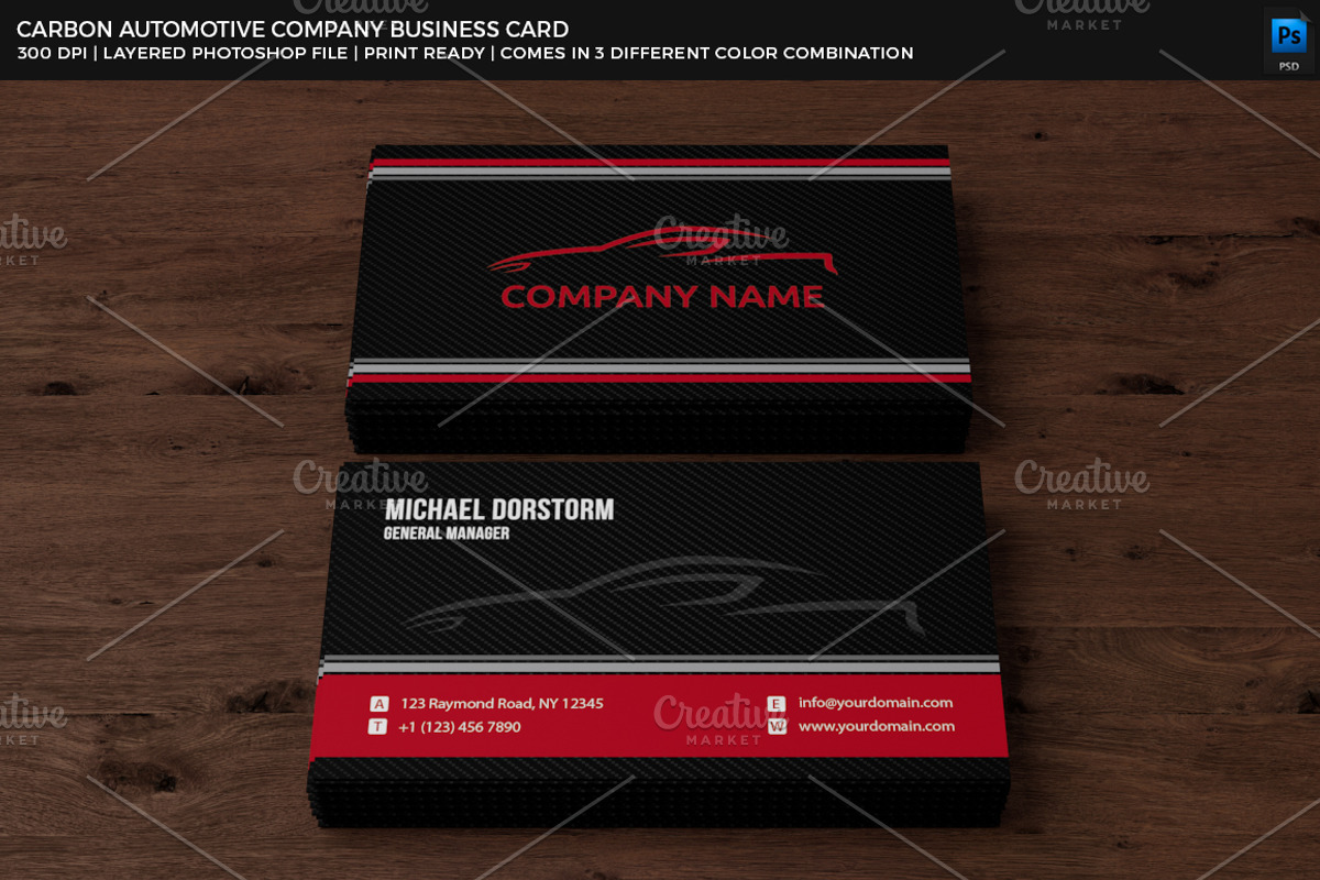 Carbon Automotive Business Card, a Business Card Template by aykutfiliz (Photo 1 of 3)