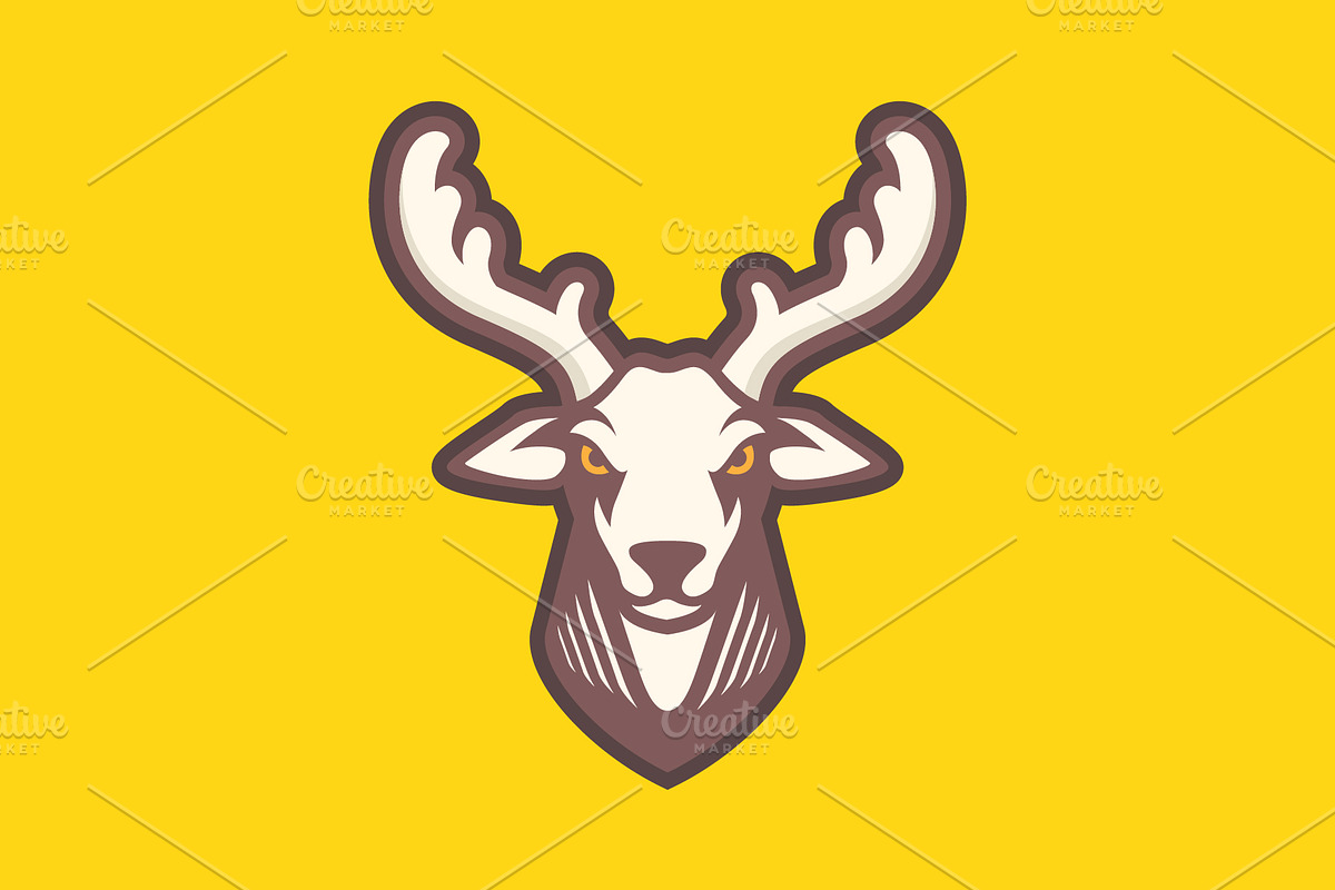deer long horn mascot character icon, a Branding & Logo Template by devastd
