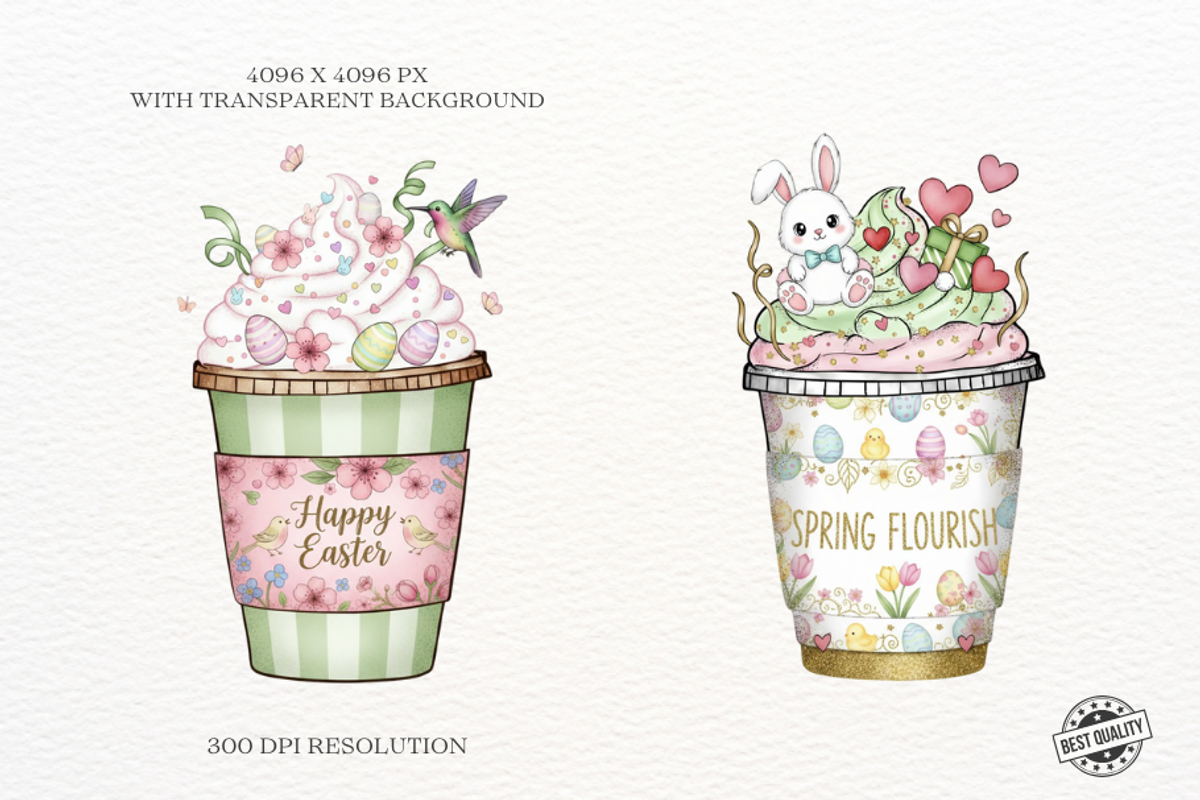 Easter Day Coffee Cups Clipart, an Illustration by Markicha Art (Photo 3 of 7)