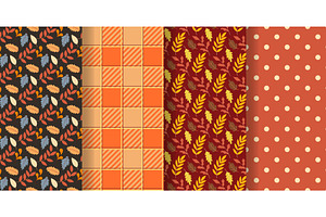 Autumn botanical seamless patterns, an Illustration by Tati_Kli