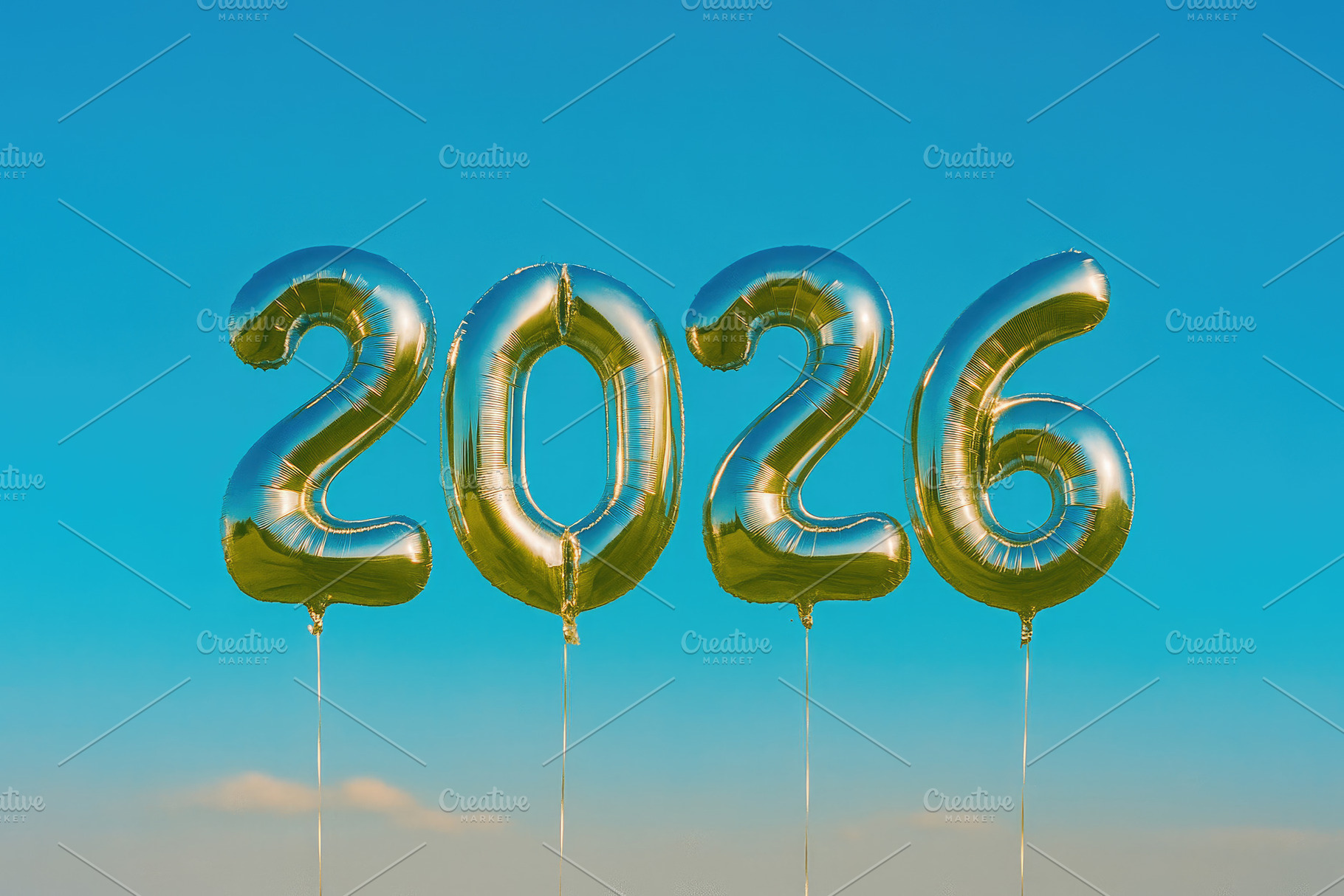 golden 2026 balloons, as the new year, generative AI, a Photo by Nito