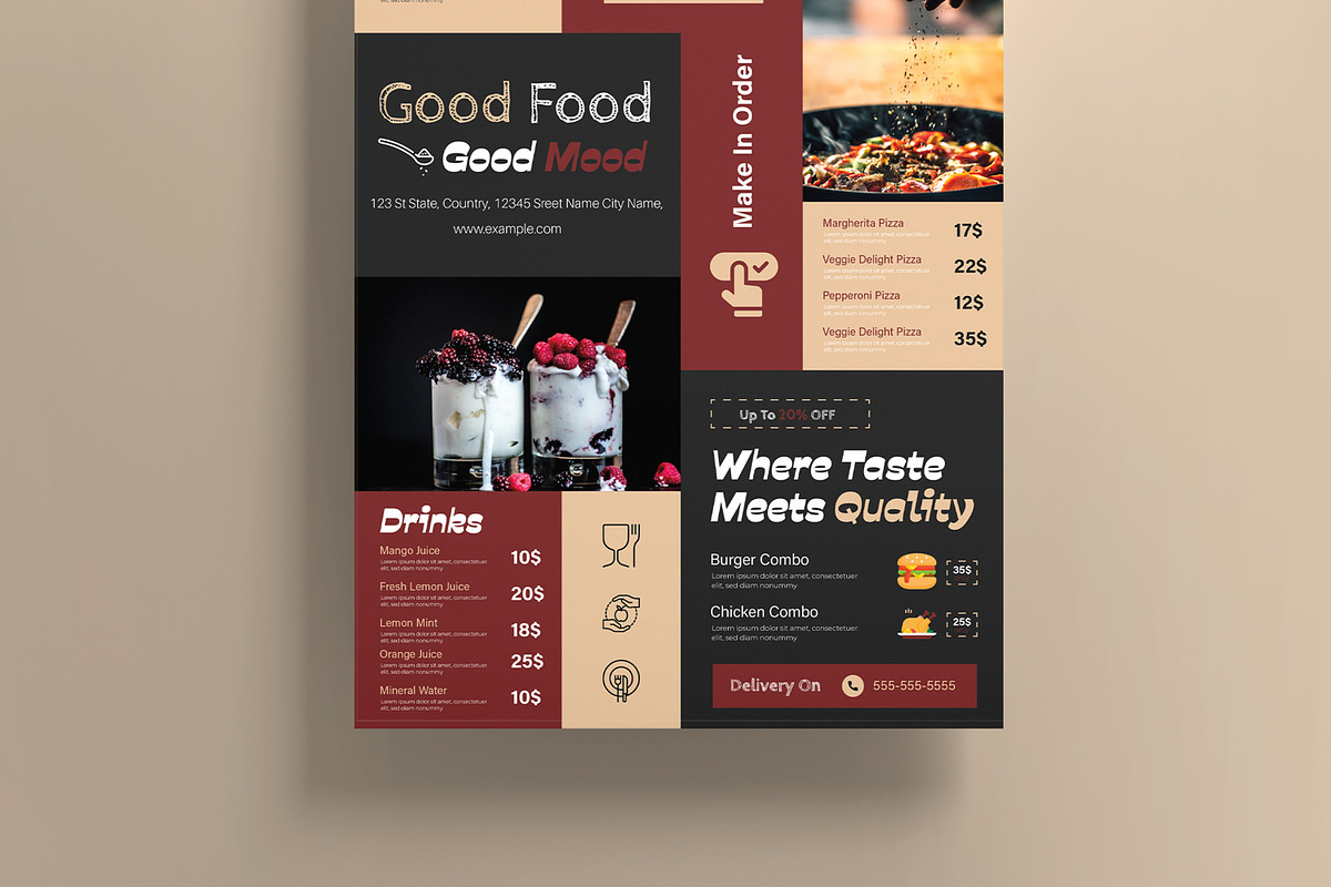 Food Menu Template Design, a Flyer Template by MightyDesign (Photo 3 of 8)