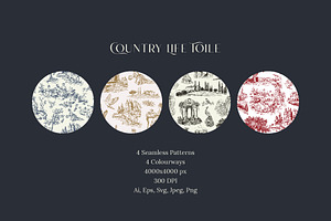 Country Life Toile De Jouy Patterns