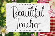 Beautiful Teacher, a Handwritten Font by InermediaSTUDIO (Thumbnail 1 of 8)