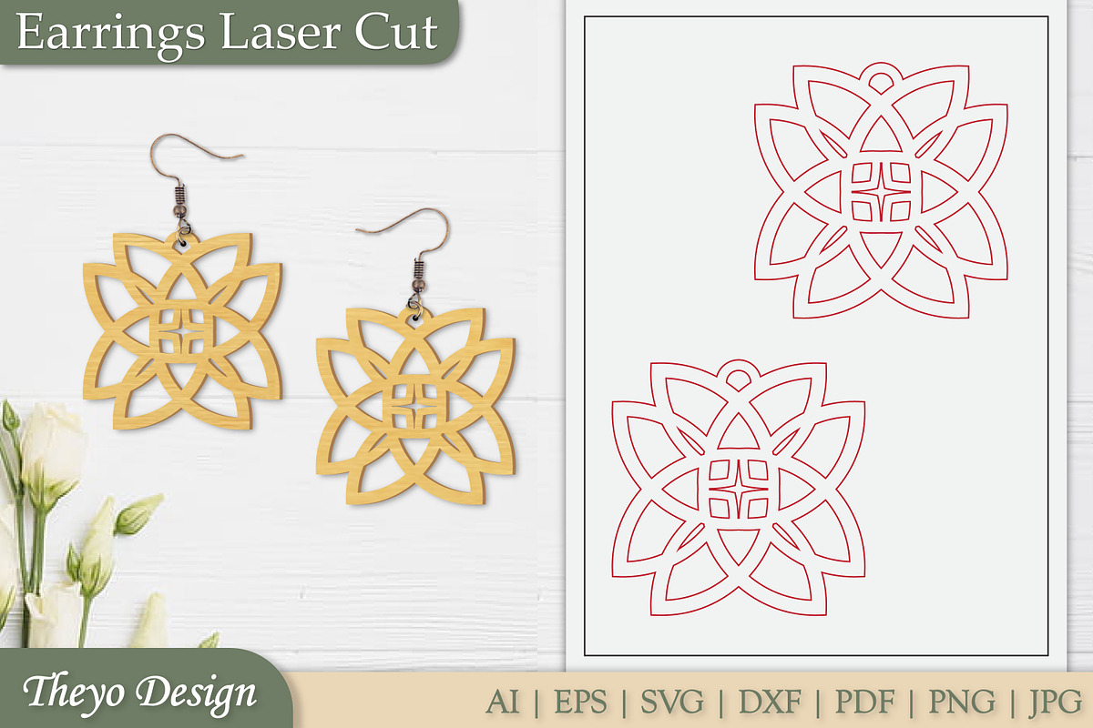 Abstract celtic Earrings Laser Cut, an Illustration by Theyo Design (Photo 6 of 13)