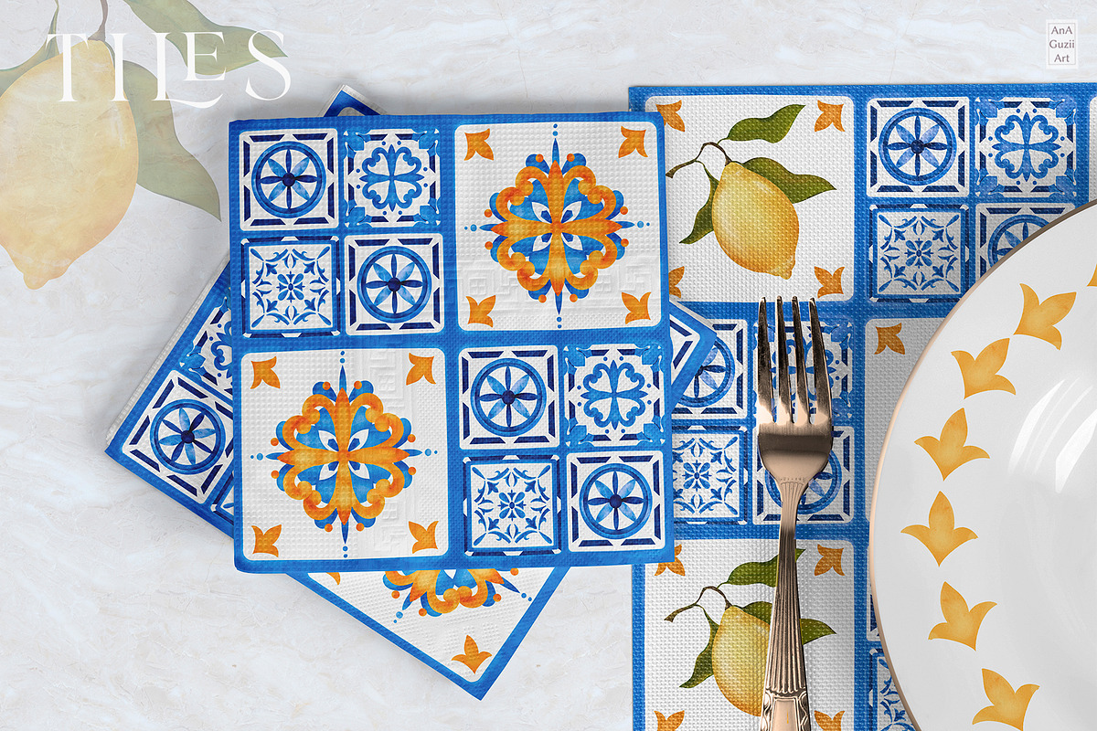 Mediterranean tiles Seamless Pattern, a Pattern Graphic by AnaGuziiArt (Photo 3 of 8)