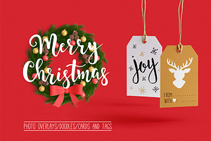 Christmas overlays, cards, doodle