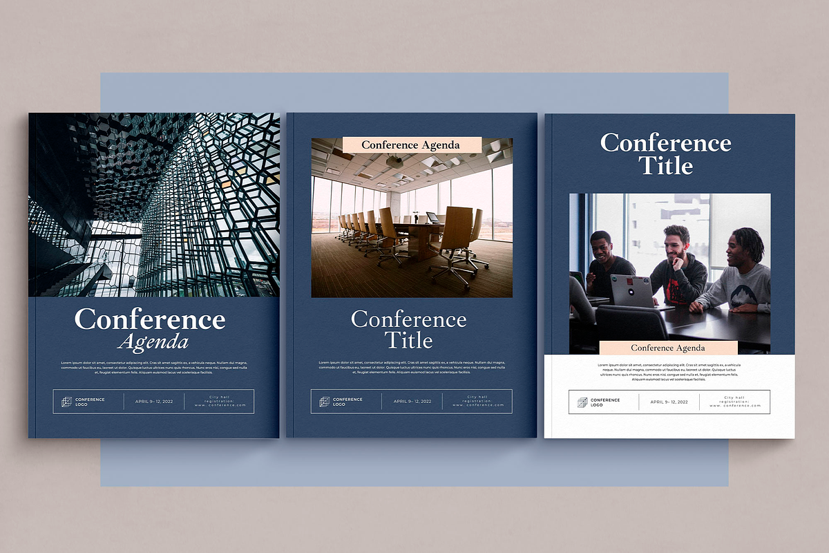 Conference Agenda InDesign template, a Magazine Template by 3.14&Co