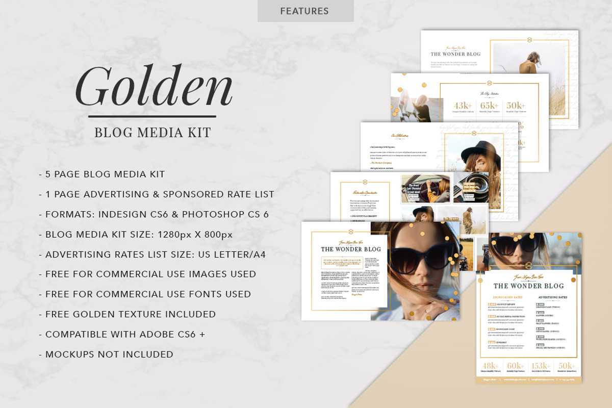 GOLDEN | Blog Media Kit, a Resume Template by Marigold Studios (Photo 2 of 10)
