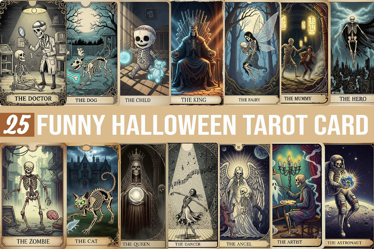 Funny Halloween Tarot Card, an Illustration by DreamCafeArt (Photo 1 of 6)