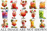 Whimsical Summer Cocktail Clipart, an Illustration by Canvas Craft (Thumbnail 3 of 7)