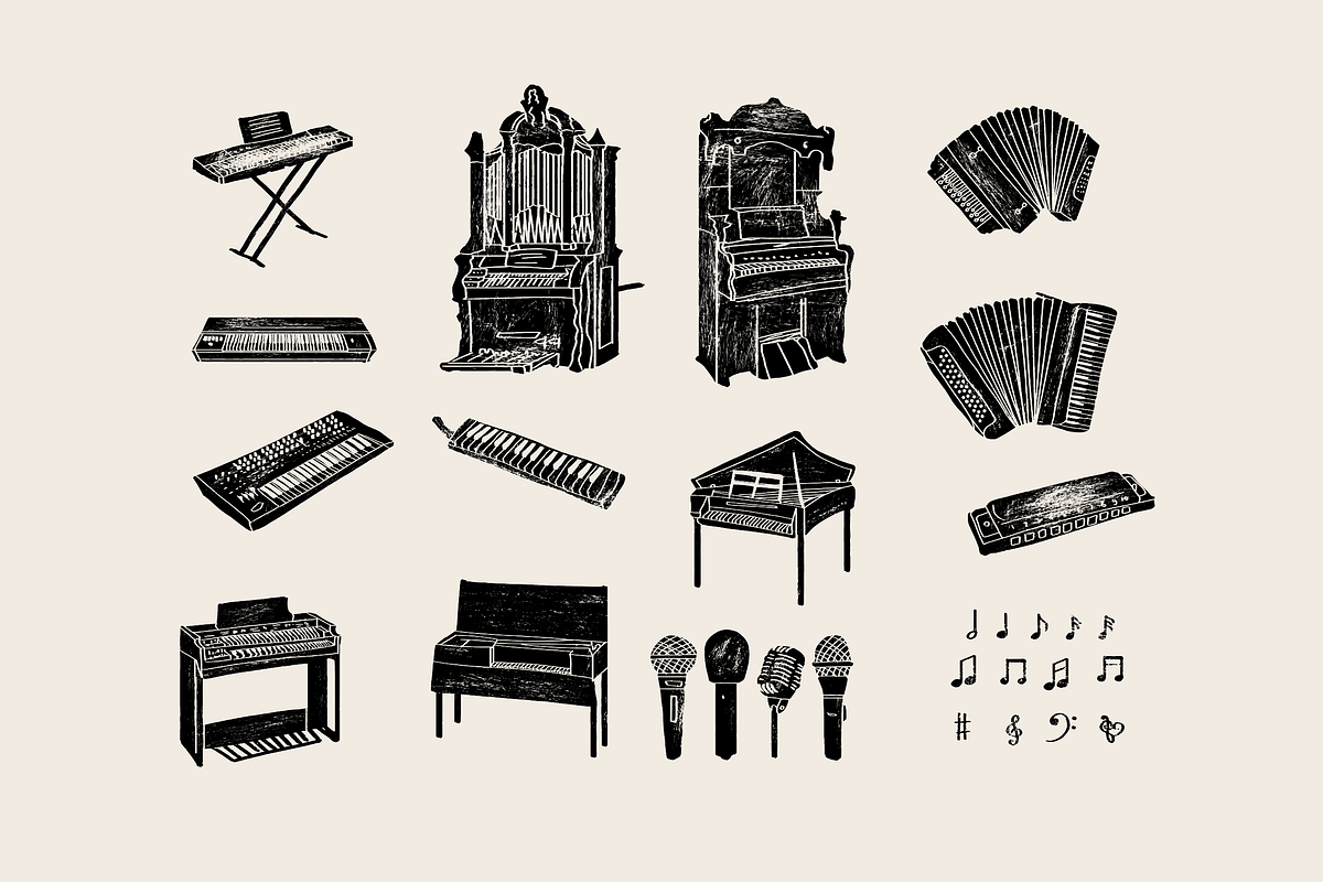 Musical instruments illustrations, an Illustration by Zhuna (Photo 6 of 16)