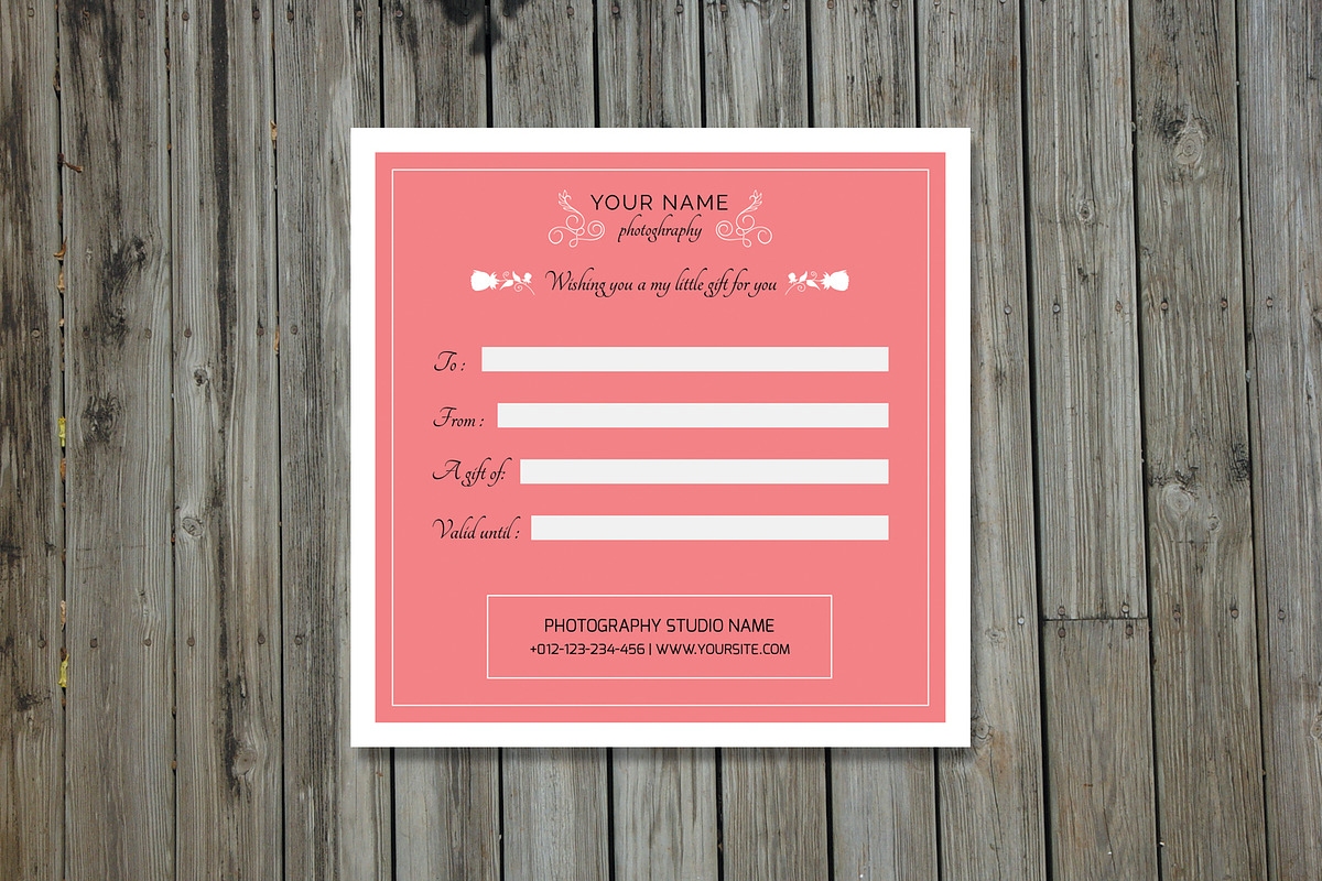 Photographer Gift Certificate-V02, a Card Template by Template Shop (Photo 3 of 3)