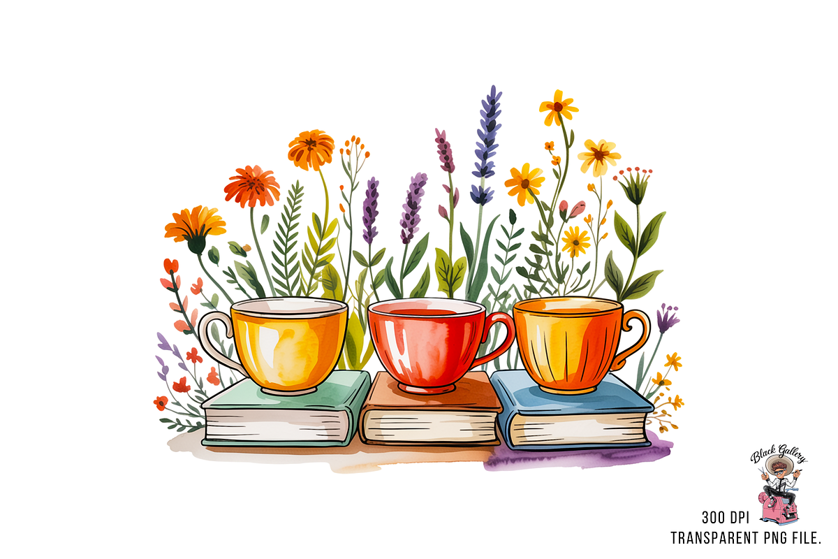 10 Books and Flowers Clipart PNG, an Illustration by Clipart Bloom (Photo 5 of 11)