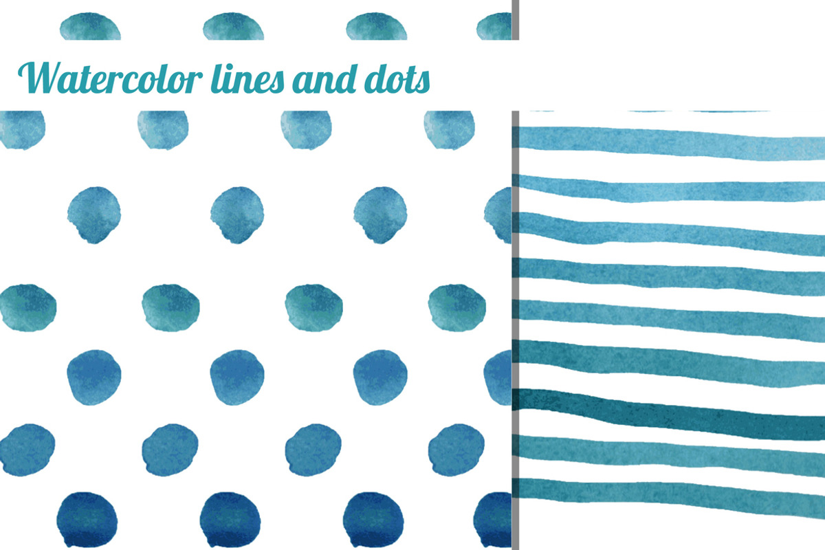 Watercolor Pattern, Lines, Circles preview 6