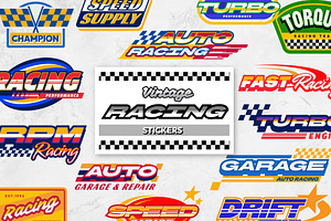 Vintage Racing Stickers Collection