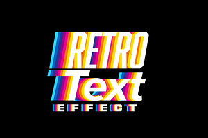Retro sporty rainbow text style