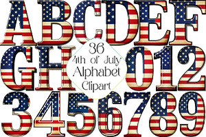 Watercolor 4th of July Alphabet Clip, an Illustration by DreamPrint404
