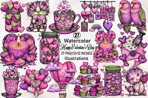 Happy Valentine's Day Clipart Bundle, an Illustration by SVGArt