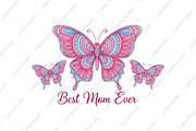Trendy Best Mom Ever Butterfly PNG, an Illustration by CraftArtStudio (Thumbnail 1 of 4)
