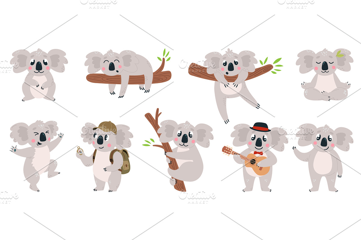 Funny koala. Cute australian animal, an Animal Illustration by LadadikArt