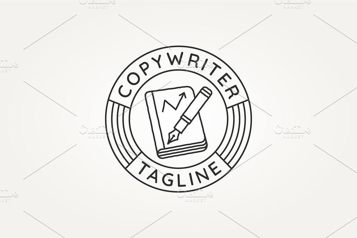 copywriter line art icon logo, a Branding & Logo Template by Blazybone (Photo 1 of 2)