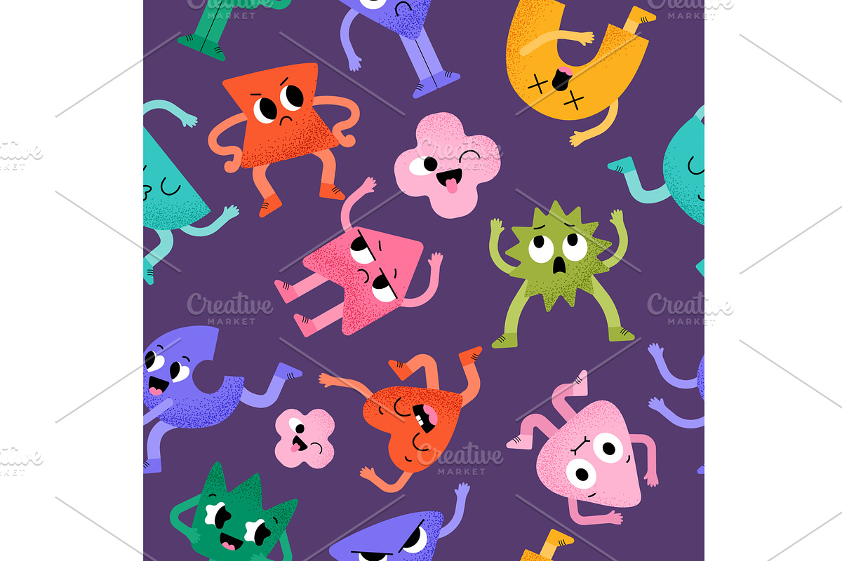 Funny emoticon pattern. geometric, an Illustration by Onyx