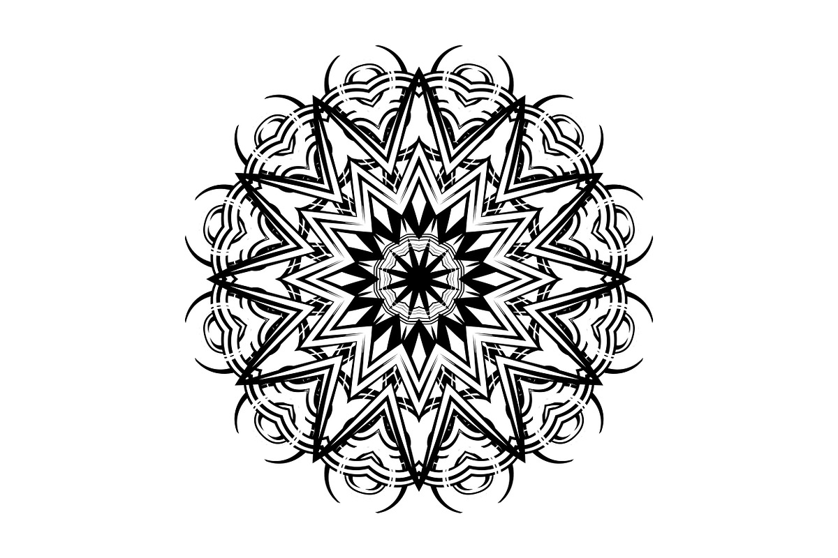 Black White Mandala Illustration Set, a Decorative Illustration by NJ Himel (Photo 6 of 101)