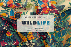 Wild Life. Vector Tropical Patterns