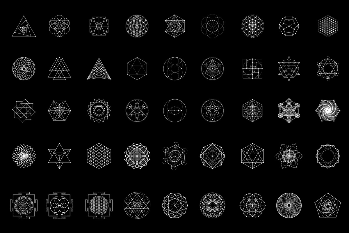 45 Sacred Geometry Vectors, an Object Graphic by Loudoun Design Co.