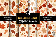 Fall Glitter Maple Leaves Pattern, a Pattern Graphic by Creative Store (Thumbnail 1 of 5)