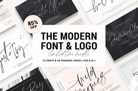 Modern Font & Logo Bundle - 85%Off