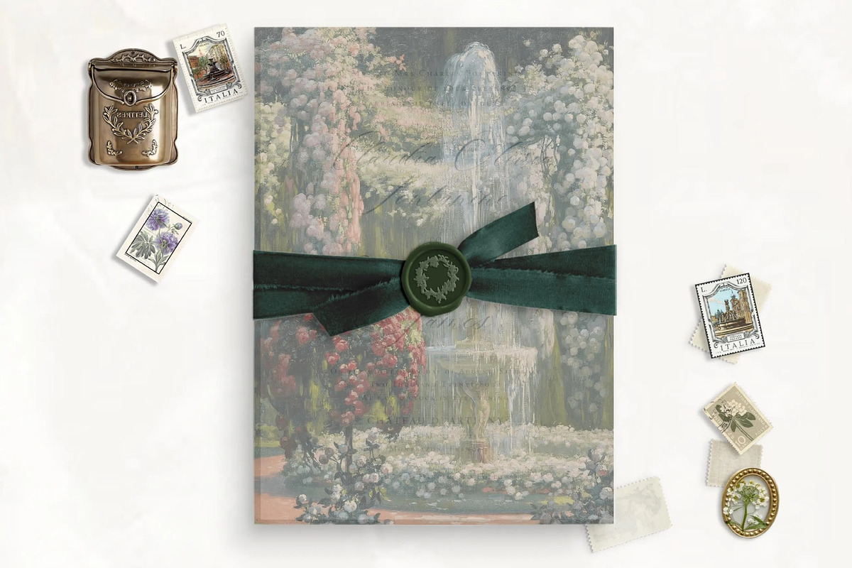 Fountain Print for Vellum Overlay, a Stationery Template by SilverJoyAtelier (Photo 1 of 2)