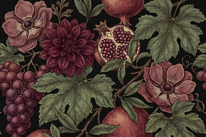 Vintage Botanical Seamless Pattern, a Decorative Illustration by Virgo Studio
